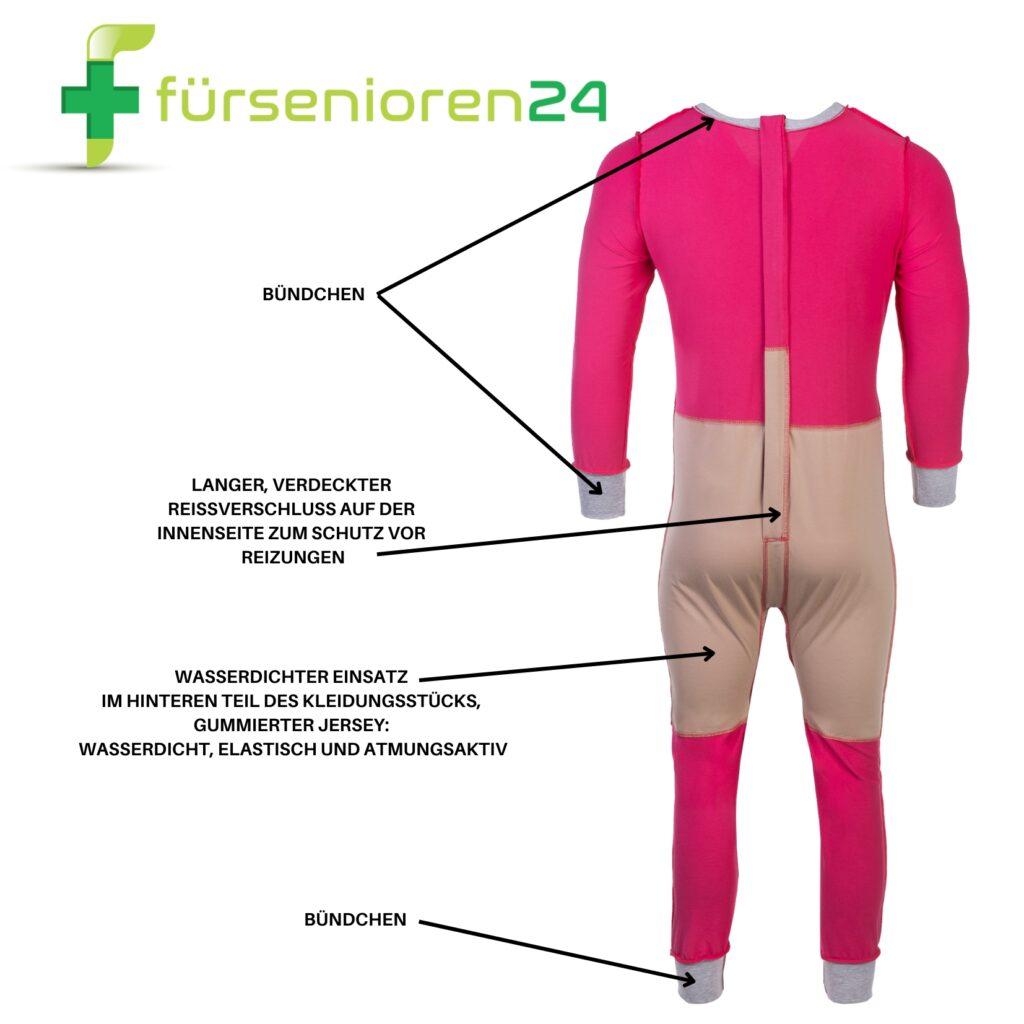 Outfit für bettlägerige Patienten, Menschen mit Bewegungsschwierigkeiten, Hautfreundlich